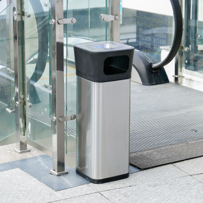 Контейнер для сміття JAH квадратный з попільничкою Срібний металік 25 л (6331) Вінниця - фото 3