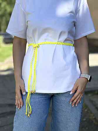 Ремінець плетений "Косичка" Лимонний Київ