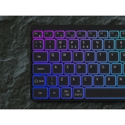 Клавиатура Canyon HKB-W11 Slim Dual Mode Wireless/Bluetooth RGB UA Black (CNS-HBTK11B) Винница - изображение 5