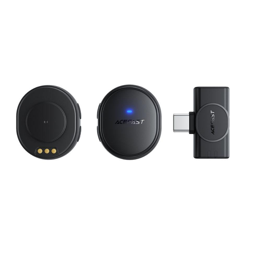 Бездротова мікрофонна система ACEFAST R3 dual-mic (Type-C) Black Одеса - фото 5