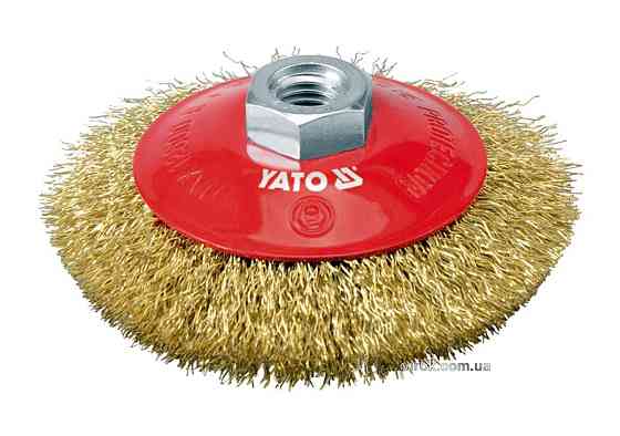 Щітка - крацовка дискова YATO Ø=100 мм з кріпильною гайкою М14 [8/64] Одеса