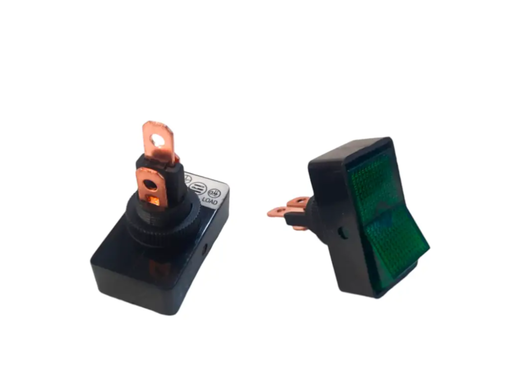 Клавіша з зеленим підсвічуванням 34х20 3 конт, отвір 12мм 12V ASW-11Dз Винница - изображение 1