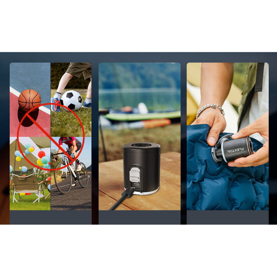 Насос-ліхтар кемпінговий Flextail Tiny Pump 2X, чорний Київ - фото 5