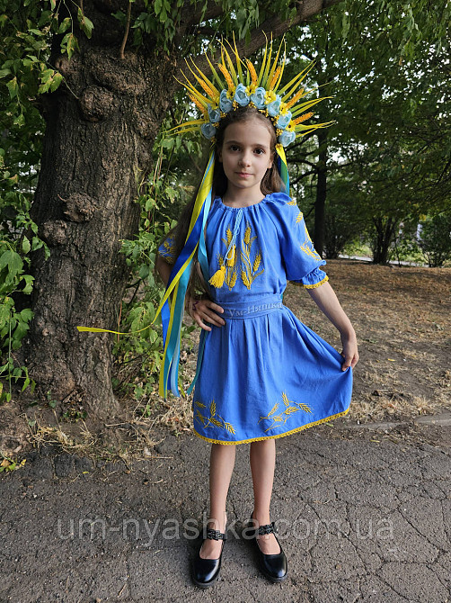Детское вышитое платье с колосками лен Кривой Рог - изображение 2