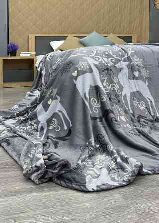 Плед-покрывало 200х230 см с рождественским принтом Разноцветный (87-326) Киев