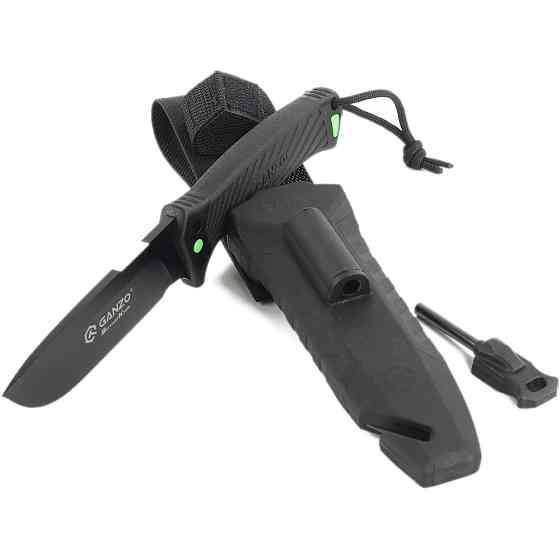 Ніж Ganzo G8012V2-BK чорний (G8012V2-BK) з паракордом Київ