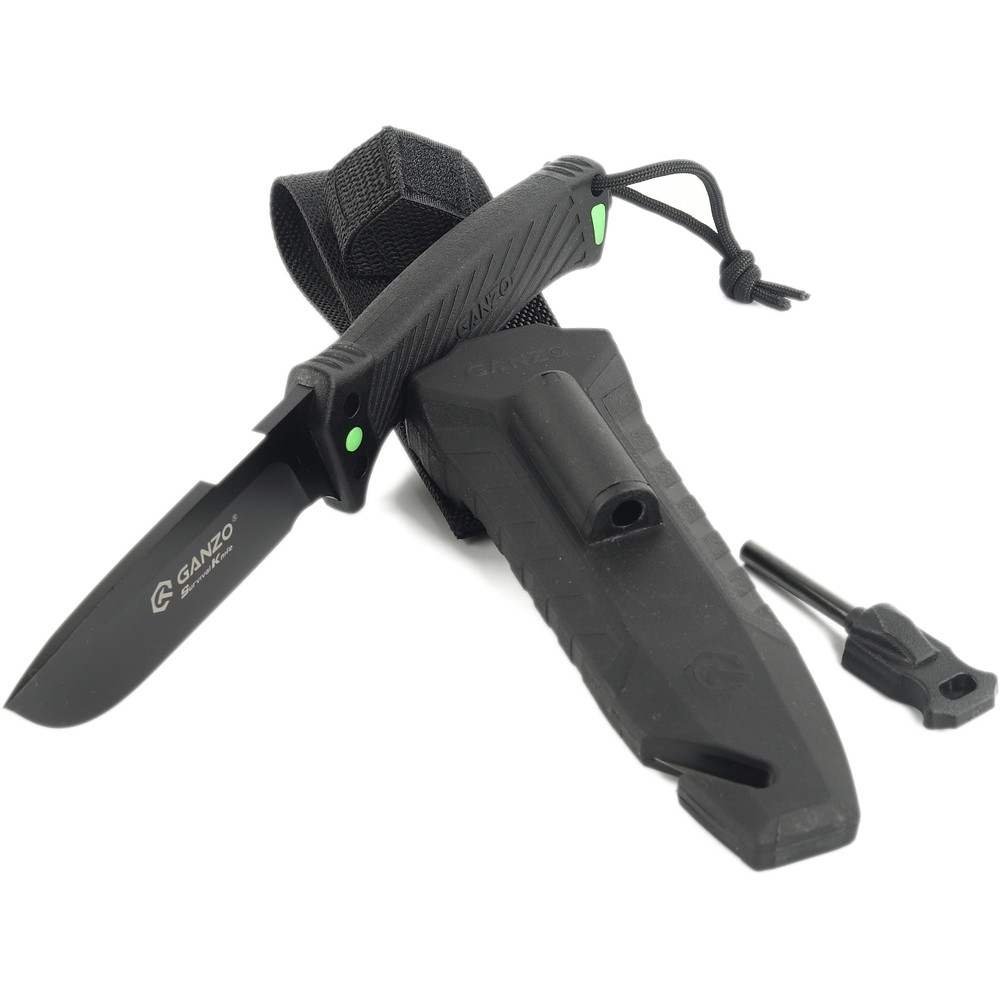 Ніж Ganzo G8012V2-BK чорний (G8012V2-BK) з паракордом Київ - фото 5