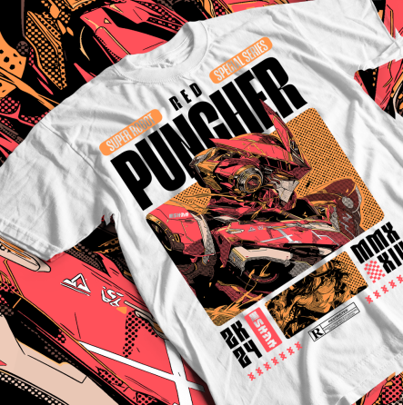 Футболка аниме Супер Робот Модел Ред оверсайз (S/M/L) Черний AnimeJ0243 Днепр