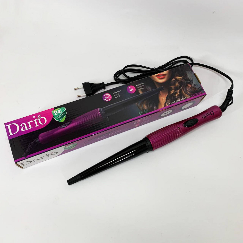 Плойка для локонів і утяжки волосся Dario DHC650C, Конусна плойка для завивки та укладання NB-15 Івано-Франківськ - фото 5