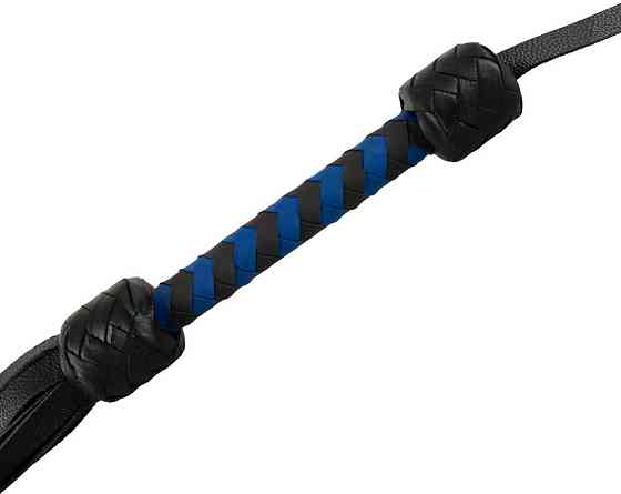 Флогер кожаный ZADO TOOLS Leather Flogger с плетенной ручкой, черно-синий Sex Aura Киев