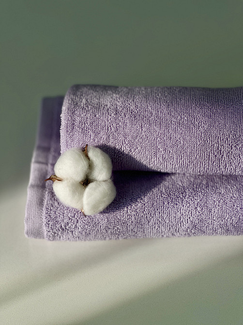 Комплект рушників Ideal Textile однотонних 50х90см + 70х140см 400 г/м2 (56860932) Ліловий Чернівці - фото 5