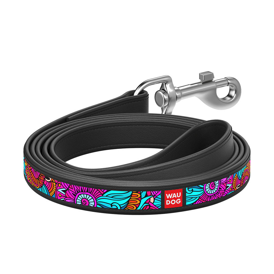 Повідець WAUDOG Design з малюнком "Літо" (ширина 18 мм, довжина 122 см) чорний Коломия - фото 1