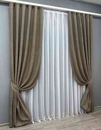 Комплект штор VR-Textil Жаккард Viva Marmo № 1782ш Какао 1500х290 см 2 шт (31-0002) Киев