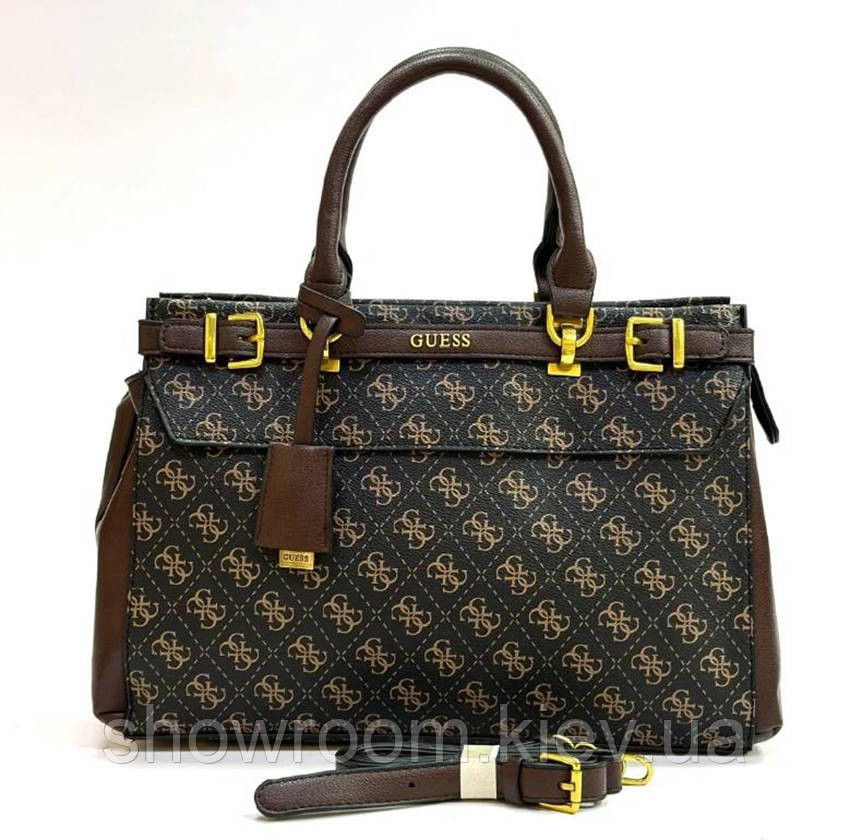Жіноча брендова сумка Guess (842607) коричнева Київ - фото 4
