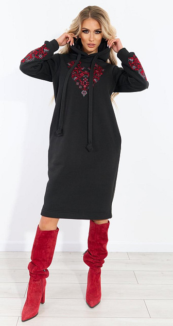 Теплое платье с  вышивкой (42-44) Киев - изображение 2