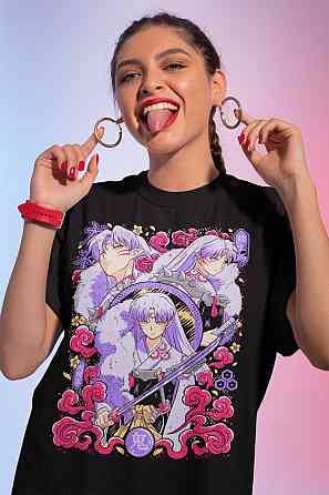 Футболка аниме Інуйасха Сессхомару Ред Моон оверсайз (S/M/L) Черний AnimeJ0047 Днепр
