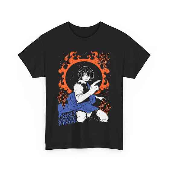 Футболка для мальчика аниме Енен Но Схоубоутаи Фире оверсайз (рост от 165 до 180 ) Черний AnimeJ0236m Днепр