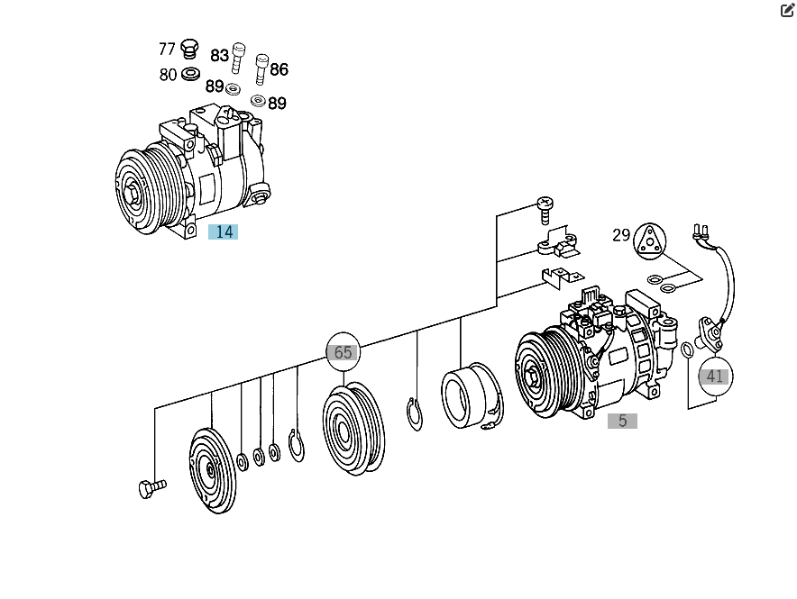 Mercedes-Benz  A0002302011 Компресор кондиціонера OM611 OM612 OM604 OM605 OM606 V-class W638 E-class W210 SLK R170 CLK Coupe C208 M104 M119 CLK Cabrio Одеса - фото 2