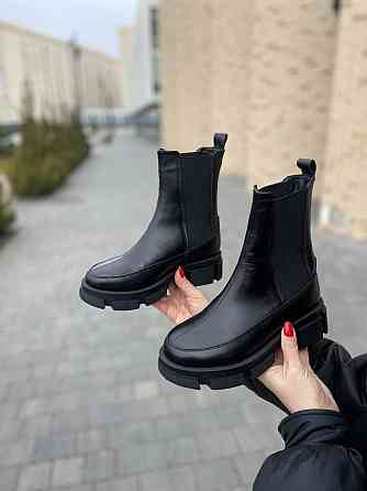 Nikos Черевики жіночі Niros чорні натуральна шкіра зима висота 20 см (2101/274) 36-39 (5193) Коломыя