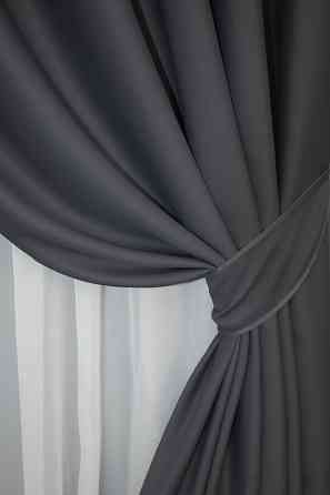 Комплект штор на люверсах VR-Textil Bagema Rvs № 1241ш Темно-серый 150х250 см 2 шт (37-0013) Киев