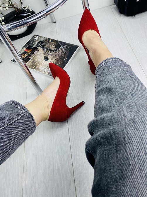 Nivelle Туфлі жіночі NIVELLE червоні натуральна замша каблук 10см 37р (1826/91-9535) Коломия - фото 7