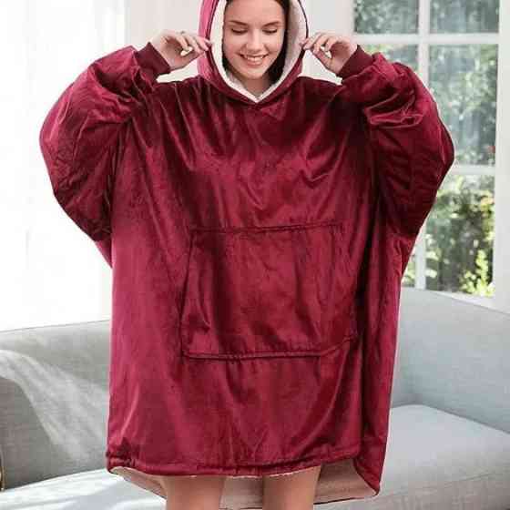 Толстовка плед флісова, Толстовка плед чоловіча, Рукоплед з рукавами, Snuggie з рукавами MH-15 Львів