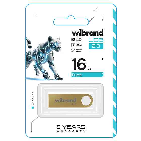 Flash Wibrand USB 2.0 Puma 16Gb Gold (WI2.0/PU16U1G) Київ
