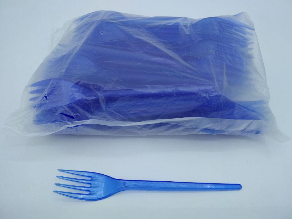 Вилки пластикові 100 шт Сині Юніта Харків - фото 3