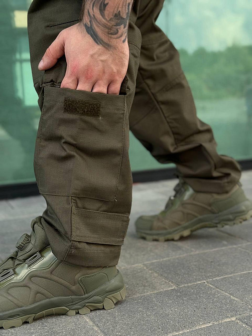 Тактичні військові штани олива ріп-стоп літні ЗСУ, чоловічі бойові армійські штани для штурму Львів - фото 8