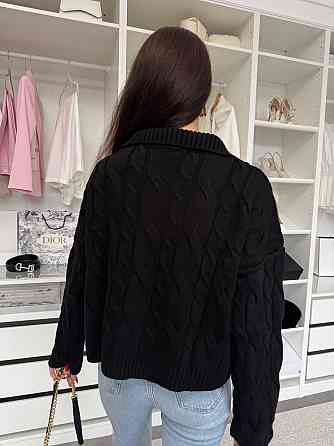 Женский теплый базовый свитер с воротником поло 50% коттон / 50% акрил Одесса