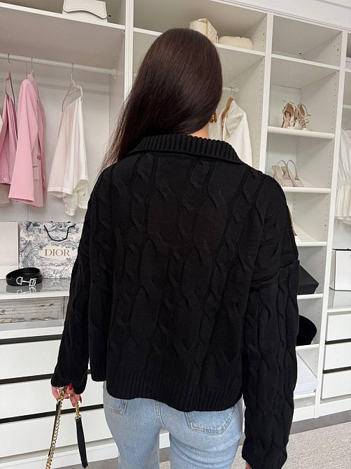 Женский теплый базовый свитер с воротником поло 50% коттон / 50% акрил Одесса - изображение 5