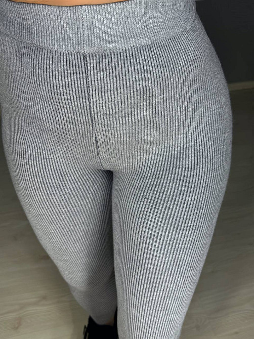 Лосины женские A-N 6126-6161 теплые в рубчик на меху ангоры, серый, one size Киев - изображение 7