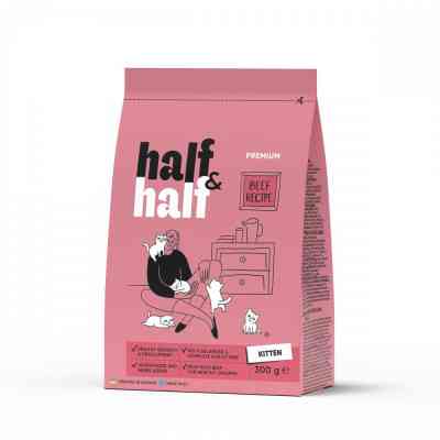 Сухой корм для кошек Half&Half для котят с говядиной 300 г (4820261920925) Винница