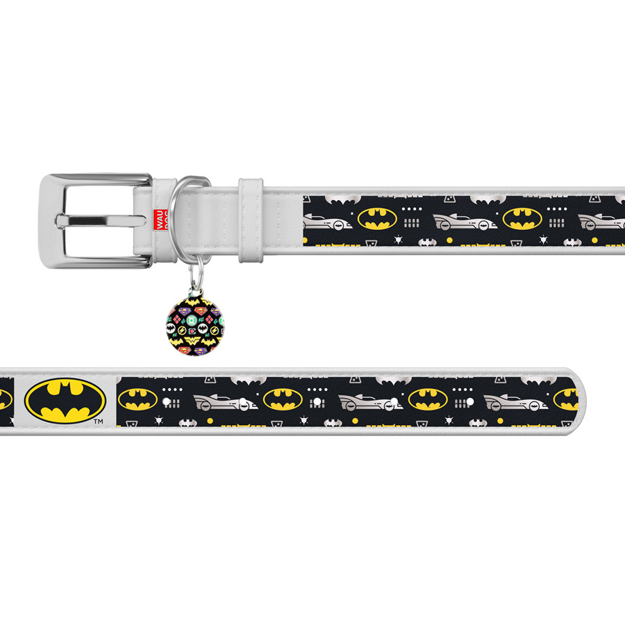 Нашийник для собак шкіряний WAUDOG Design з QR паспортом, малюнок "Бетмен3", L, Ш 25 мм, Дов 38 Коломыя - изображение 3