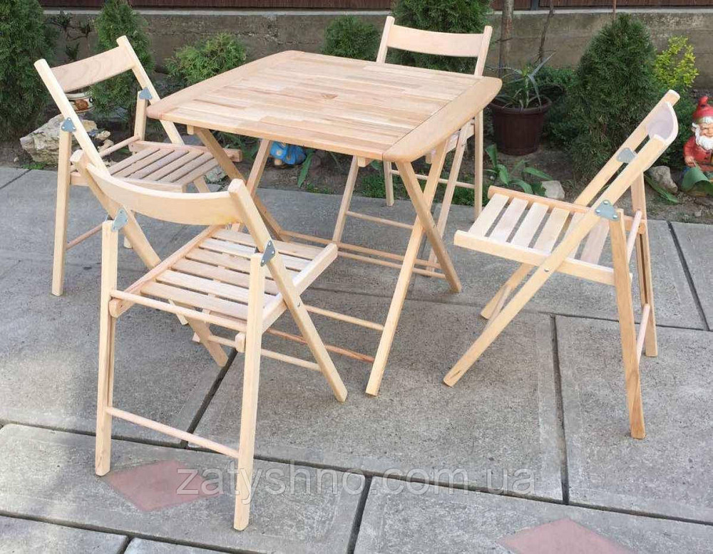 Меблі складні букові 4 стільці та стіл Київ - фото 2