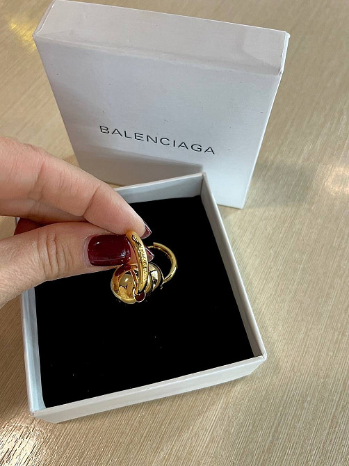 Balenciaga стильні сережки кульки позолота 18 К Одеса - фото 6