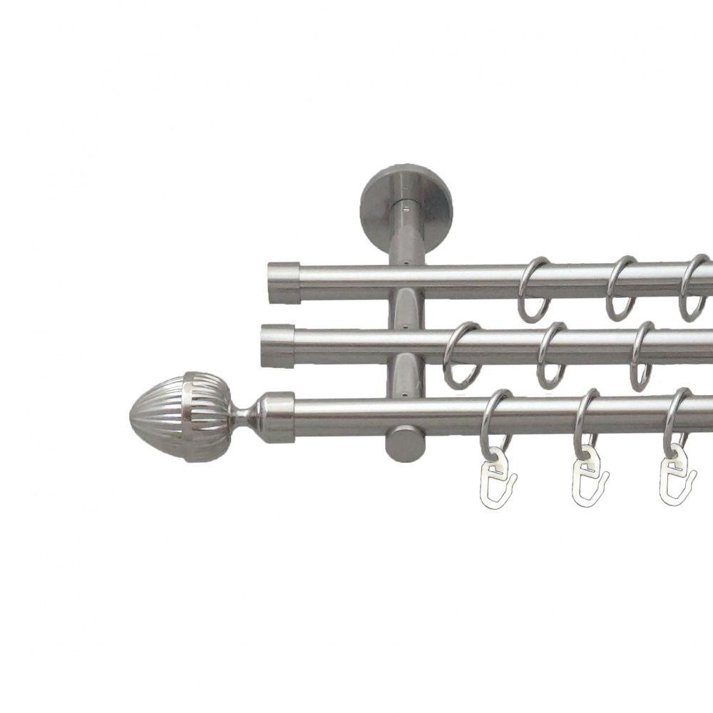 Карниз Orvit Одеон металевий трирядний циліндр (20 см) гладка труба кільце металеве Нержавіюча Сталь 16\16\16 Львов - изображение 1