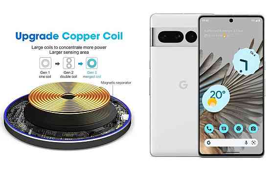 Бездротовий зарядний пристрій Copper до 30W для Honor 200 Pro, USB-C, LED Київ