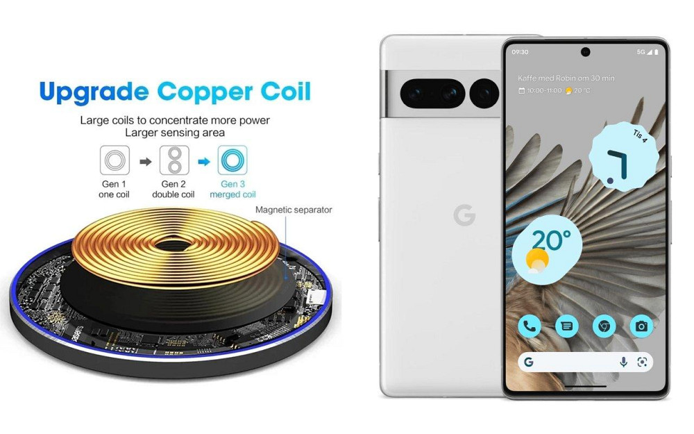 Бездротовий зарядний пристрій Copper до 30W для Honor 200 Pro, USB-C, LED Київ - фото 2