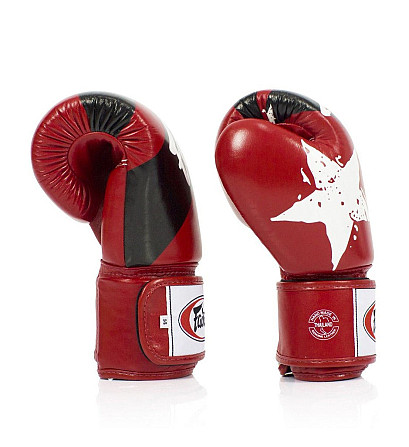 Боксерські рукавиці Fairtex BGV1 Nation Print Red 14 унцій (бинти в комплекті) Каменское - изображение 5