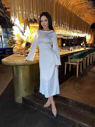 Жіноча стильна довга елегантна сукня дабл шовк Молочна, 42/46 Одеса