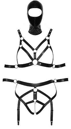 Боді з маскою - 2480492 Bad Kitty Strap+Mask Set, black - M Sex Aura Київ