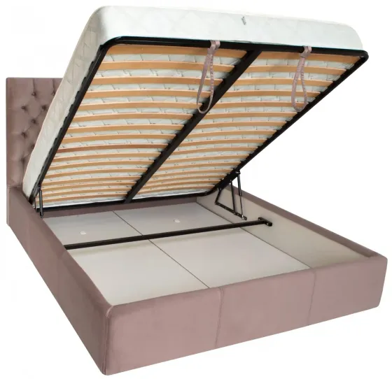 Ліжко Cambridge VIP 140 х 200 см Missoni 021 З додатковою металевою цільнозварною рамою Темно-рожевий Київ