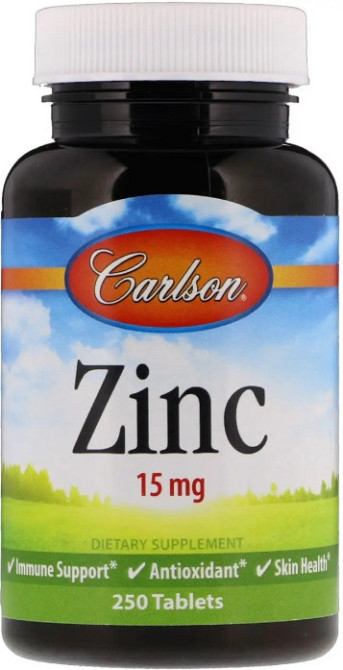 Цинк глюконат Carlson Zinc 15 мг 250 таб Київ - фото 1
