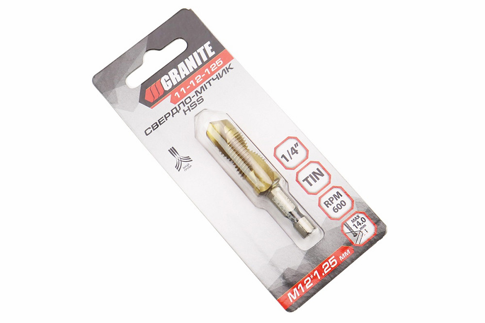 Свердло-мітчик по металу M12x1,25мм HSS DIN338 11-12-125 Київ - фото 1