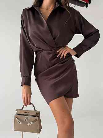 Жіноче привабливе елегантне коротке плаття double Шовк Армані Шоколад, 44/46 Одеса