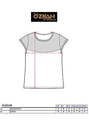 Футболка Ozkan з прозорим верхом, біл, чорн — Viscose 3XL Київ