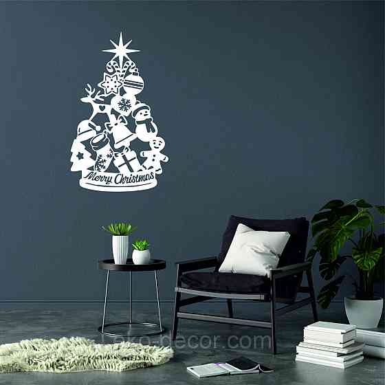 Декоративное настенное Панно «Новый год», Декор на стену 70*42 см, Белый Киев