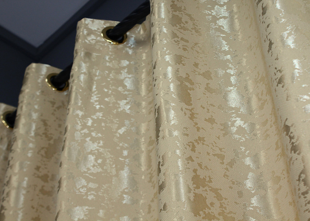 Комплект штор на люверсах VR-Textil Лен мрамор Pavliani ХО № 1270ш Бежевый 150х250 см 2 шт (37-0122) Киев - изображение 6