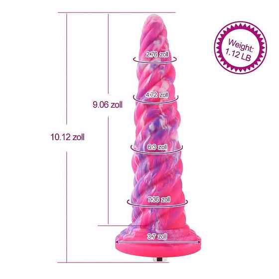 Фантазійний фалоімітатор 10.12″ для секс-машин Hismith Silicone Dildo rose Monster Series, KlicLok Sex Aura Київ